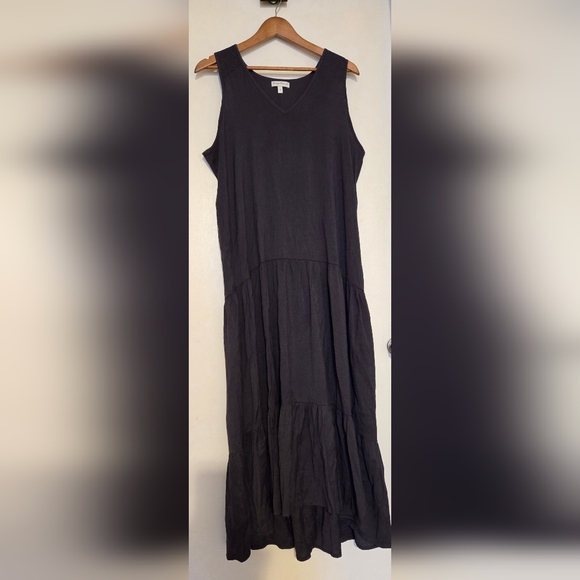 Denver Hayes. Size Large. Charcoal colored Sundress. Unlined. Drawstring back. - Picture 5 of 9